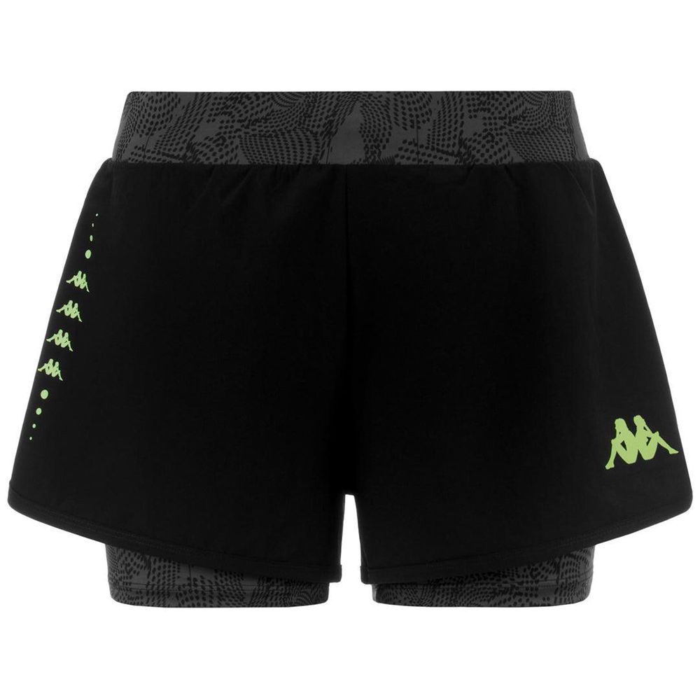 Women Kappa Kombat Feva Shorts Black | 548926-MPI