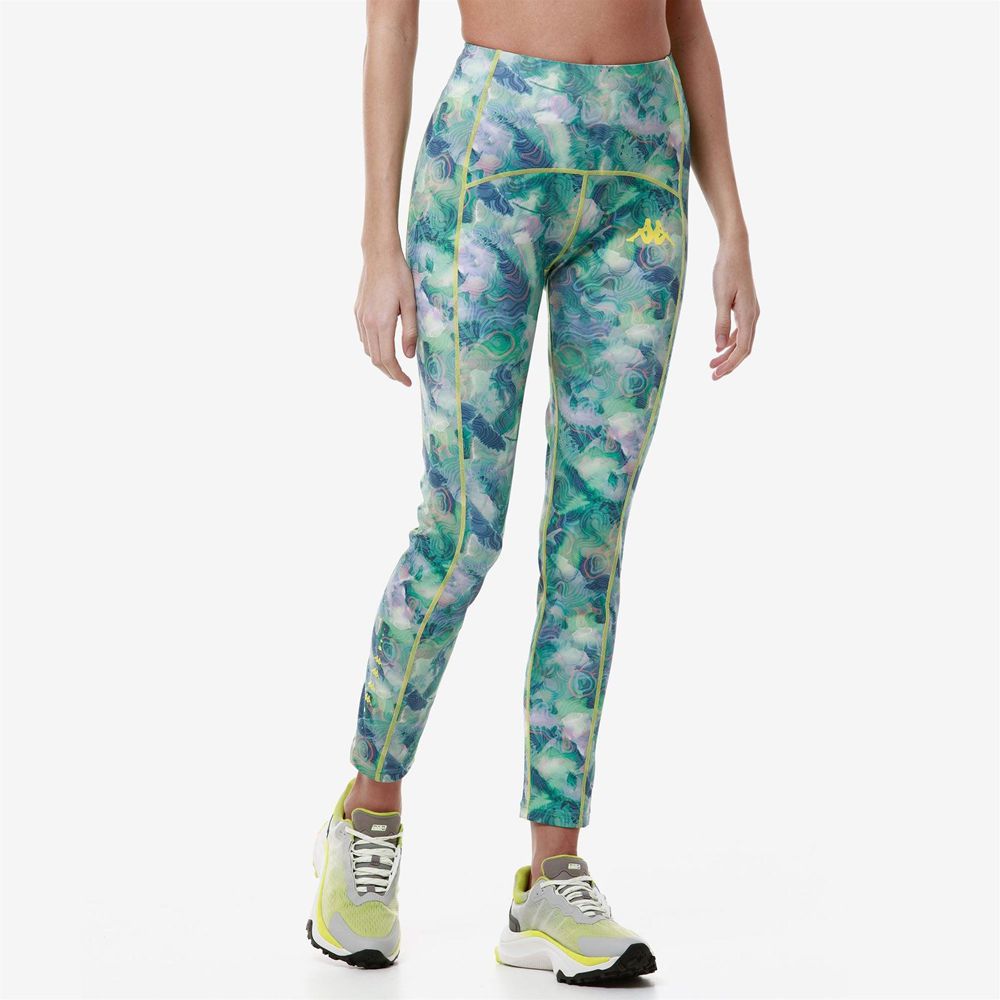 Women Kappa Kombat Fisia Pants Green | 856127-UPI