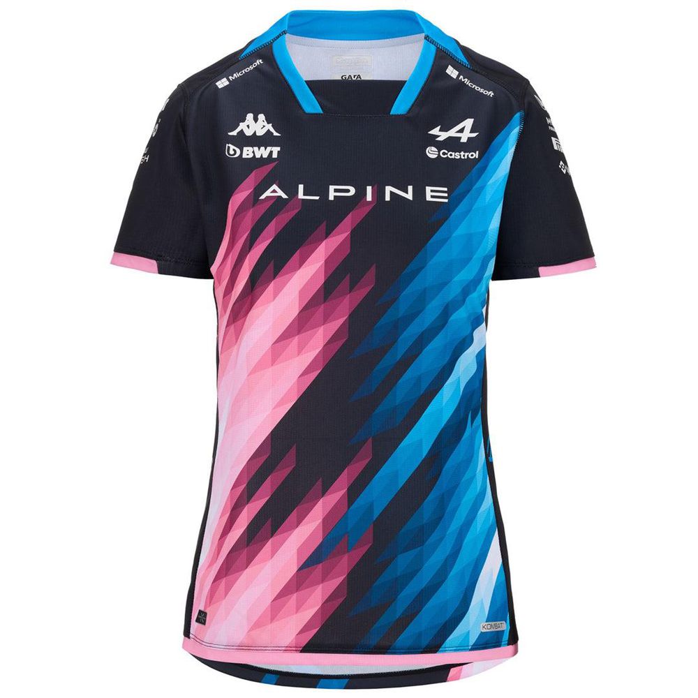 Women Kappa Kombat Lady 2024 Ocon Alpine F1 Jersey Black | 526431-EUL