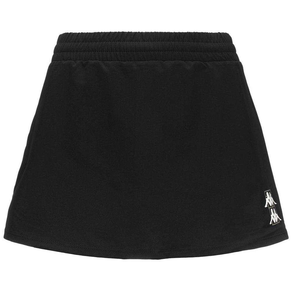 Women Kappa Kombat Padel Deva Skirts Black | 394102-MEA