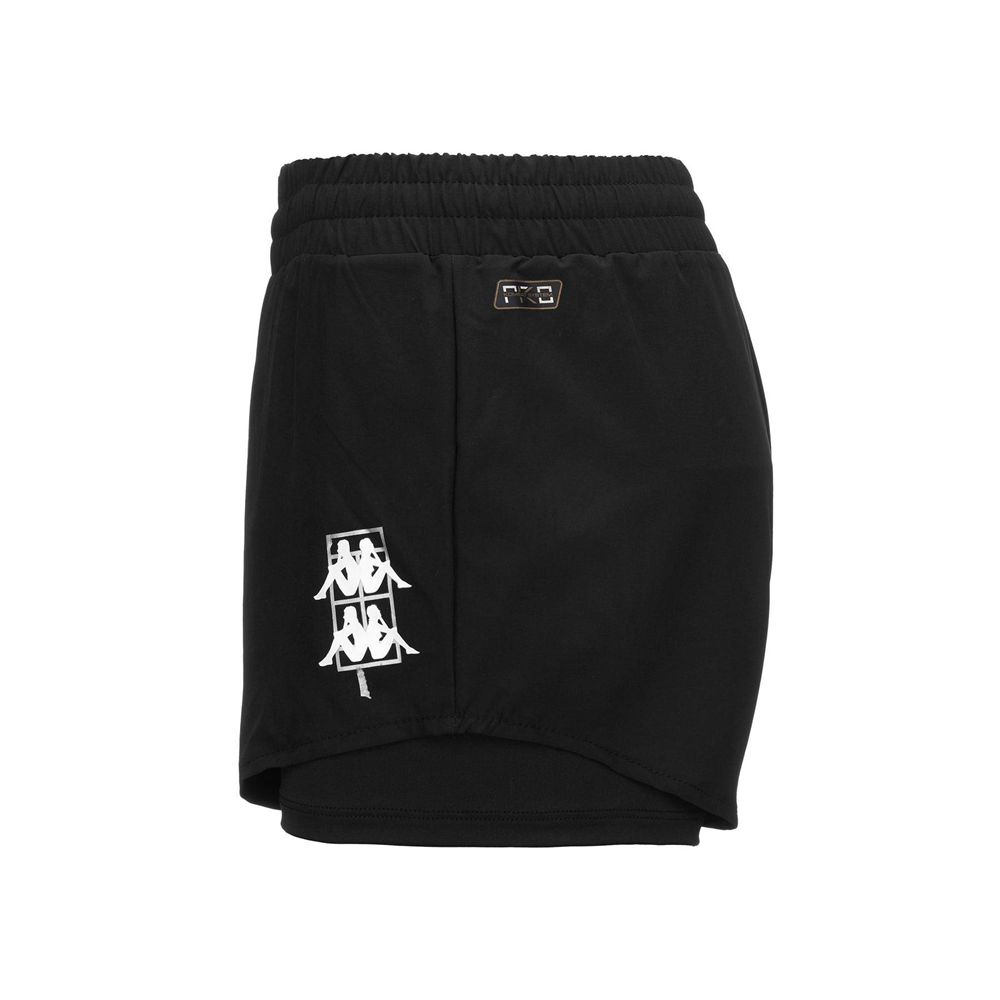 Women Kappa Kombat Padel Ener Shorts Black | 815347-NOD