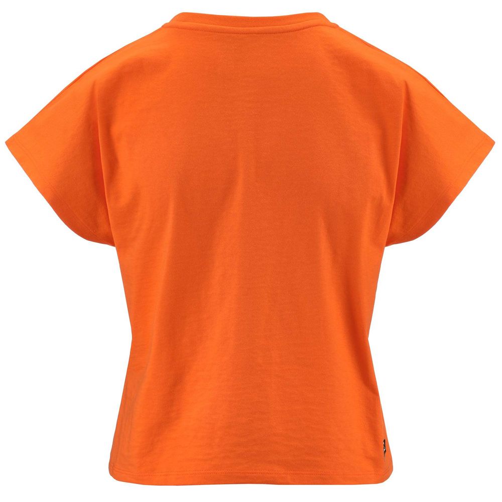 Women Kappa Kombat Wkt Ebura T-Shirt Orange | 769182-SMG