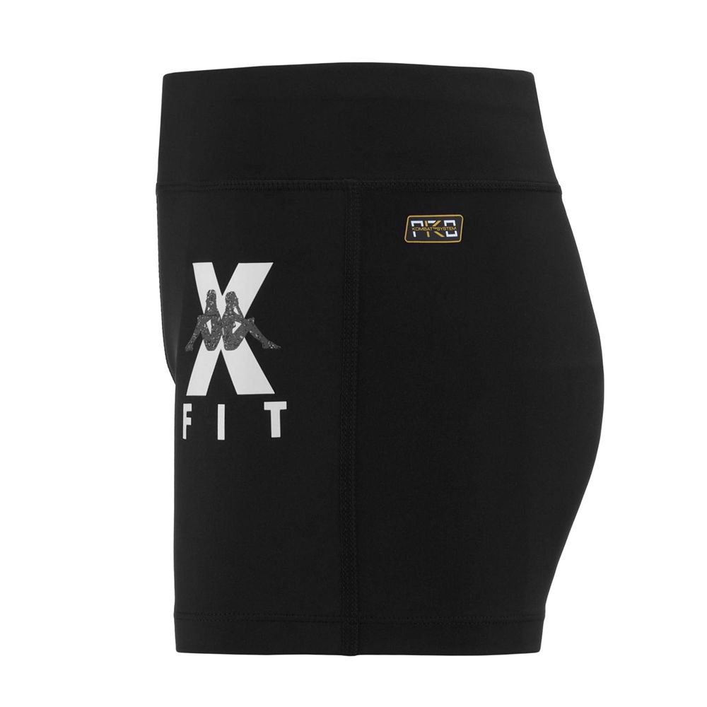 Women Kappa Kombat Wkt Escame Shorts Black | 897506-TID