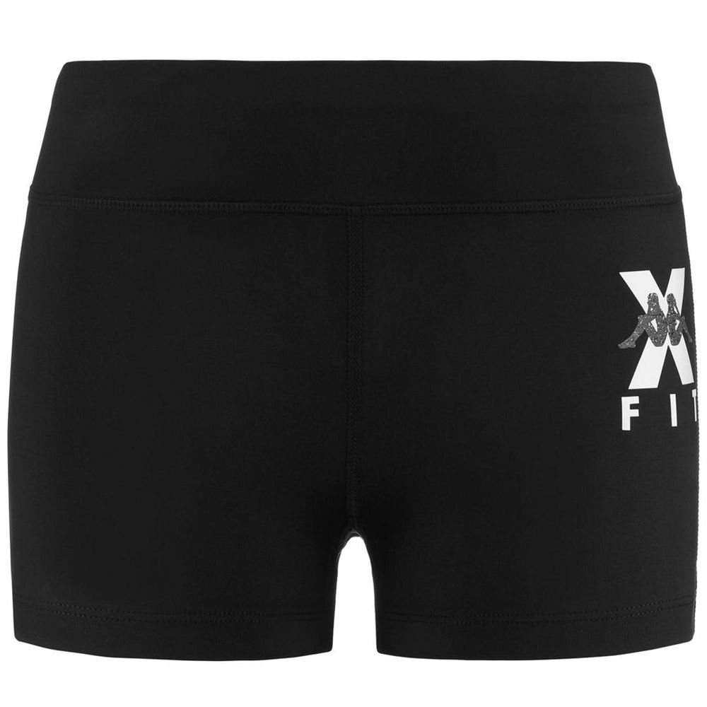 Women Kappa Kombat Wkt Escame Shorts Black | 897506-TID