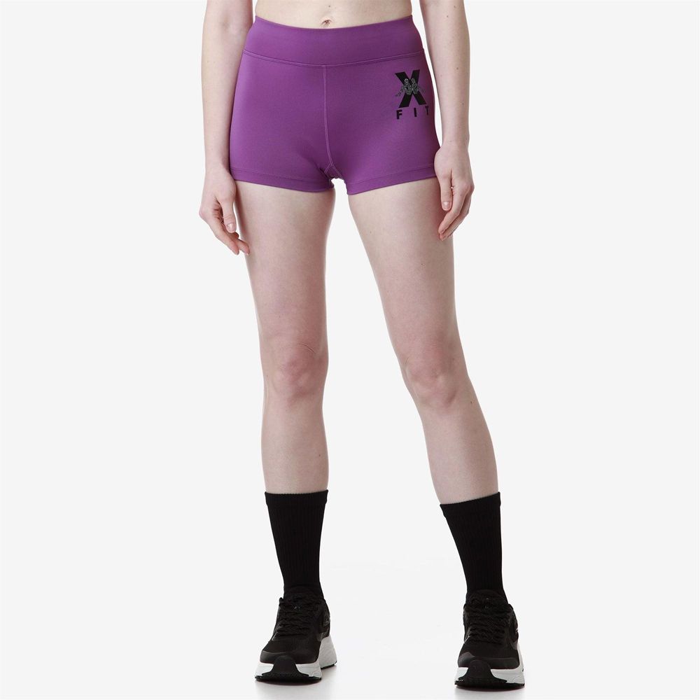 Women Kappa Kombat Wkt Escame Shorts Purple | 471560-ZPA