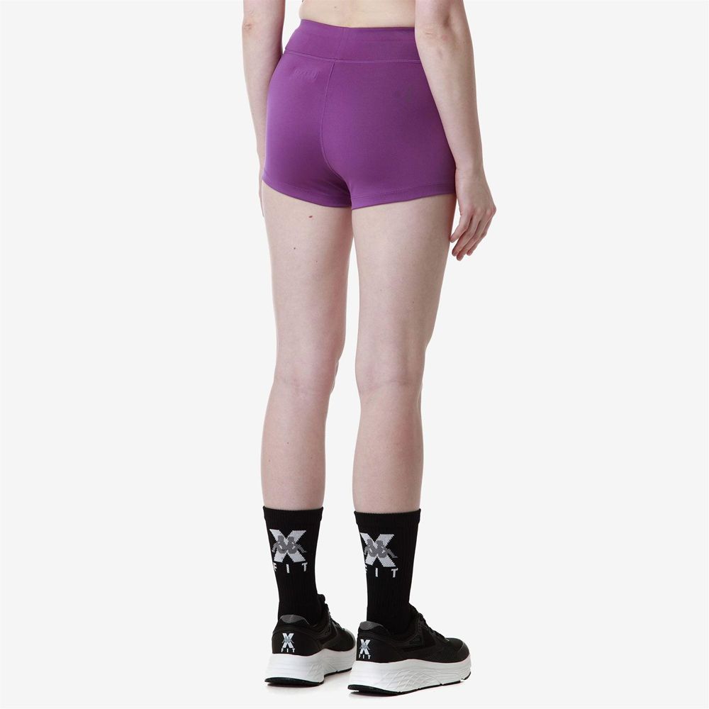 Women Kappa Kombat Wkt Escame Shorts Purple | 471560-ZPA