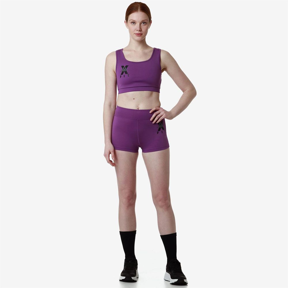 Women Kappa Kombat Wkt Escame Shorts Purple | 471560-ZPA