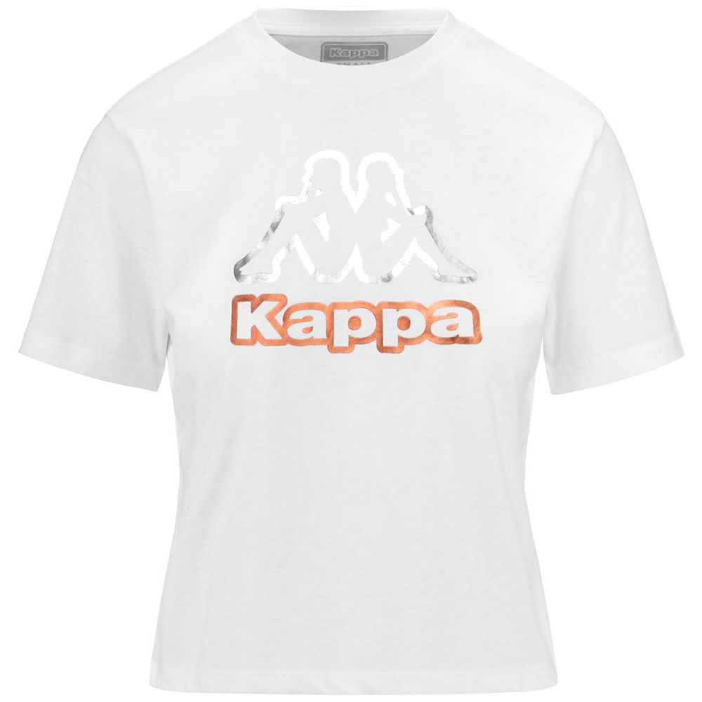 Women Kappa Logo Falella T-Shirt White | 975820-EOB