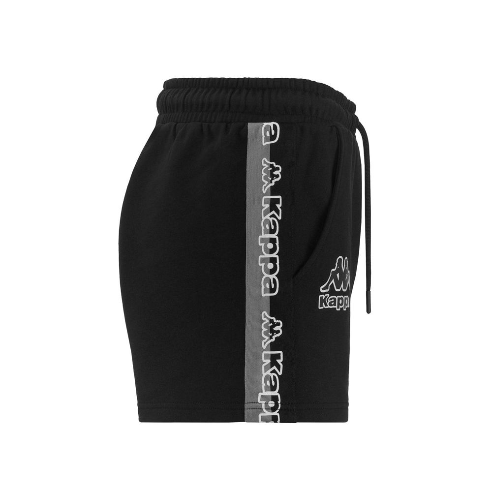 Women Kappa Logo Faltra Shorts Black | 196523-LQR