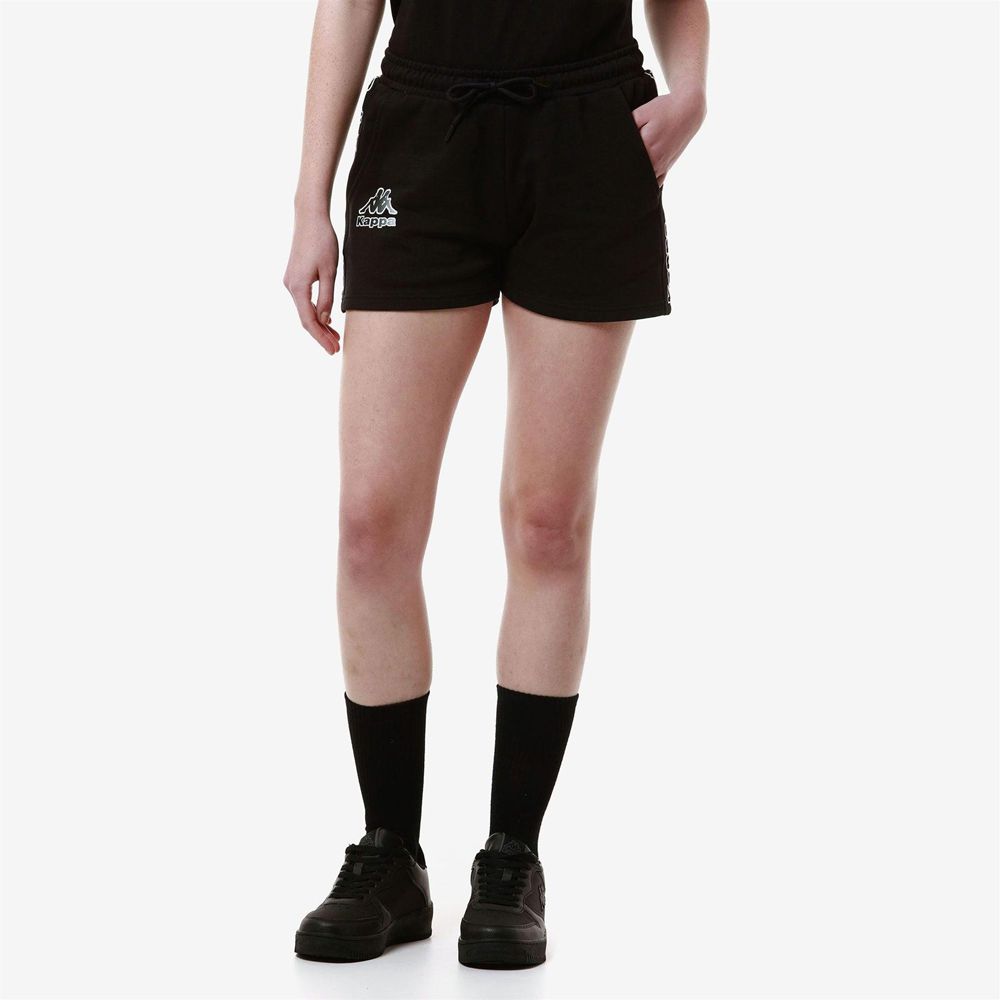 Women Kappa Logo Faltra Shorts Black | 196523-LQR