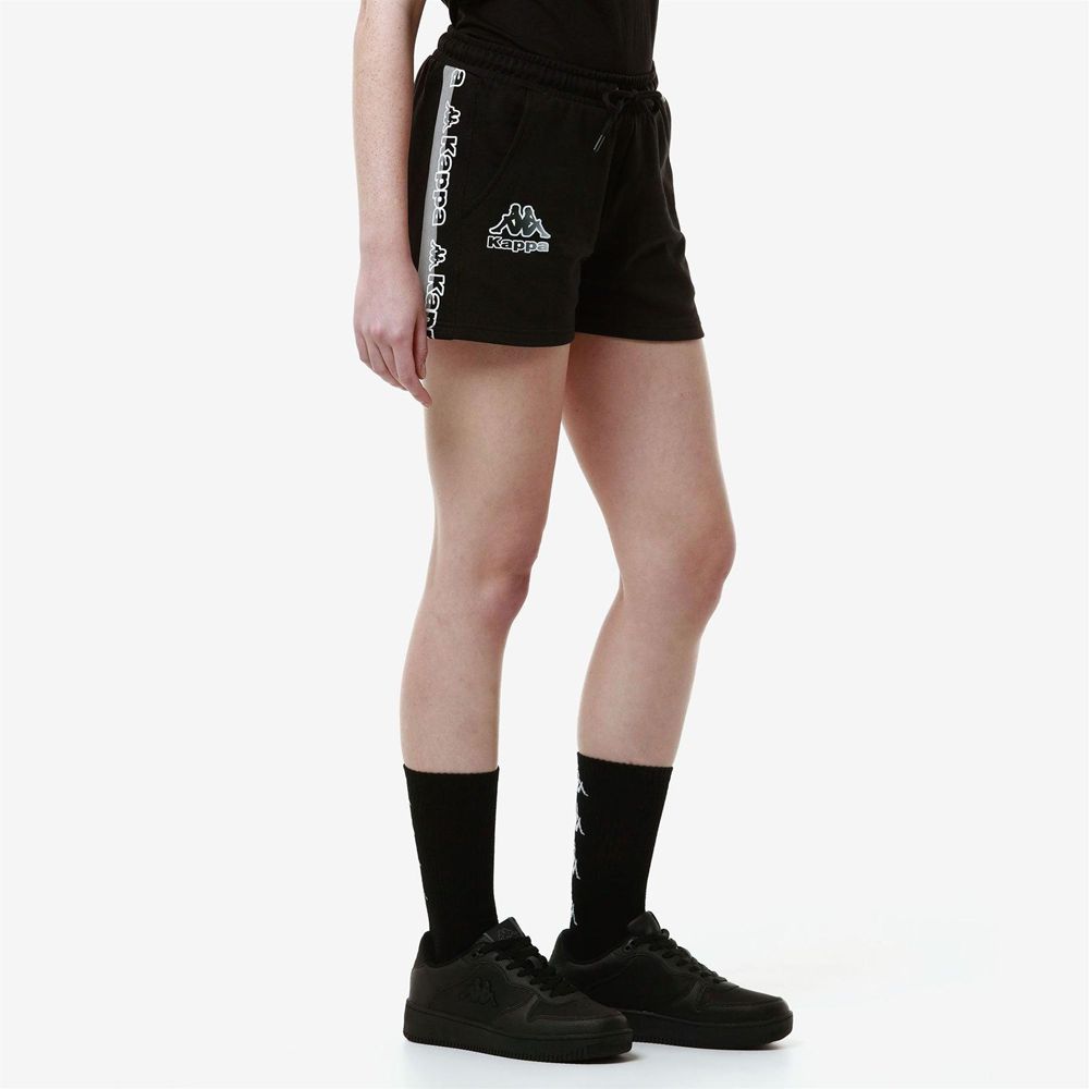 Women Kappa Logo Faltra Shorts Black | 196523-LQR