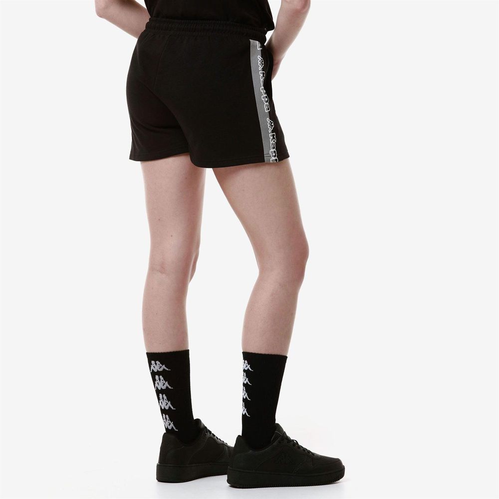 Women Kappa Logo Faltra Shorts Black | 196523-LQR