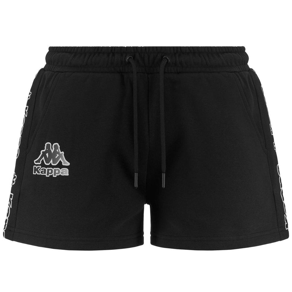 Women Kappa Logo Faltra Shorts Black | 196523-LQR