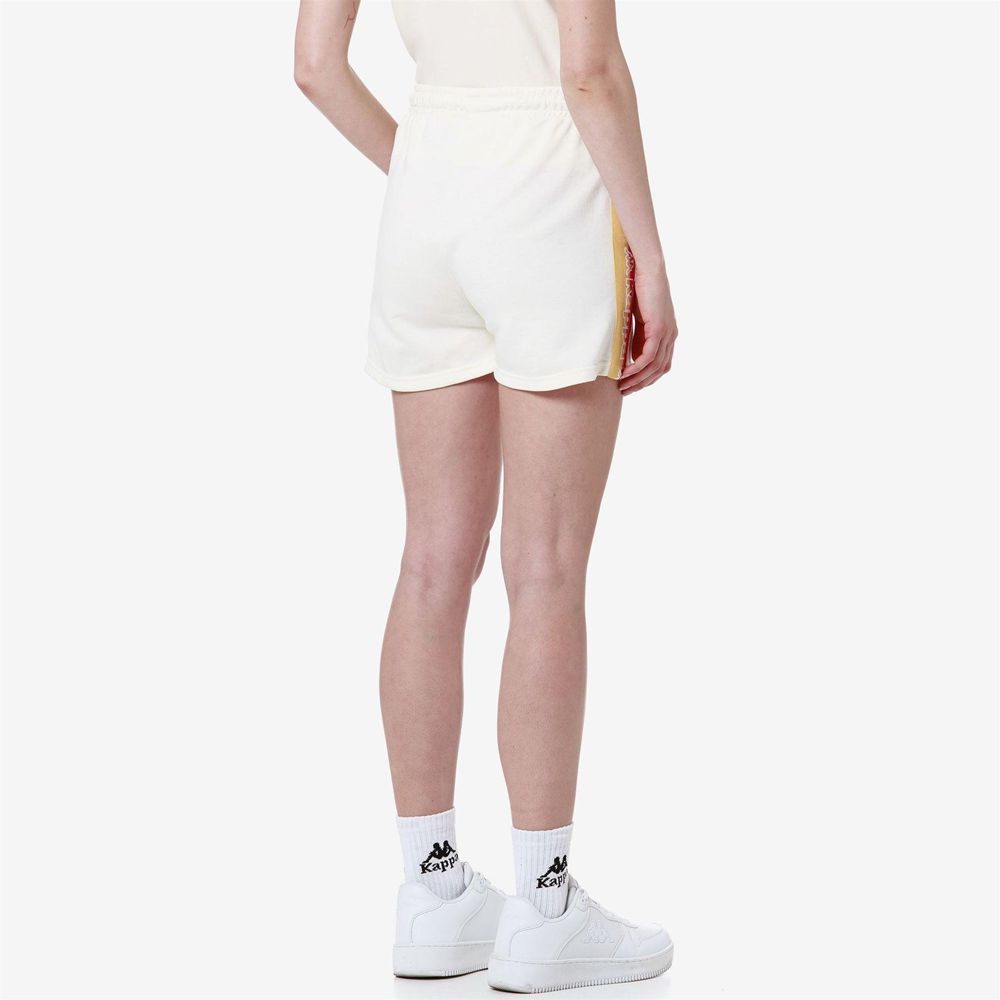 Women Kappa Logo Faltra Shorts White | 962074-WLI