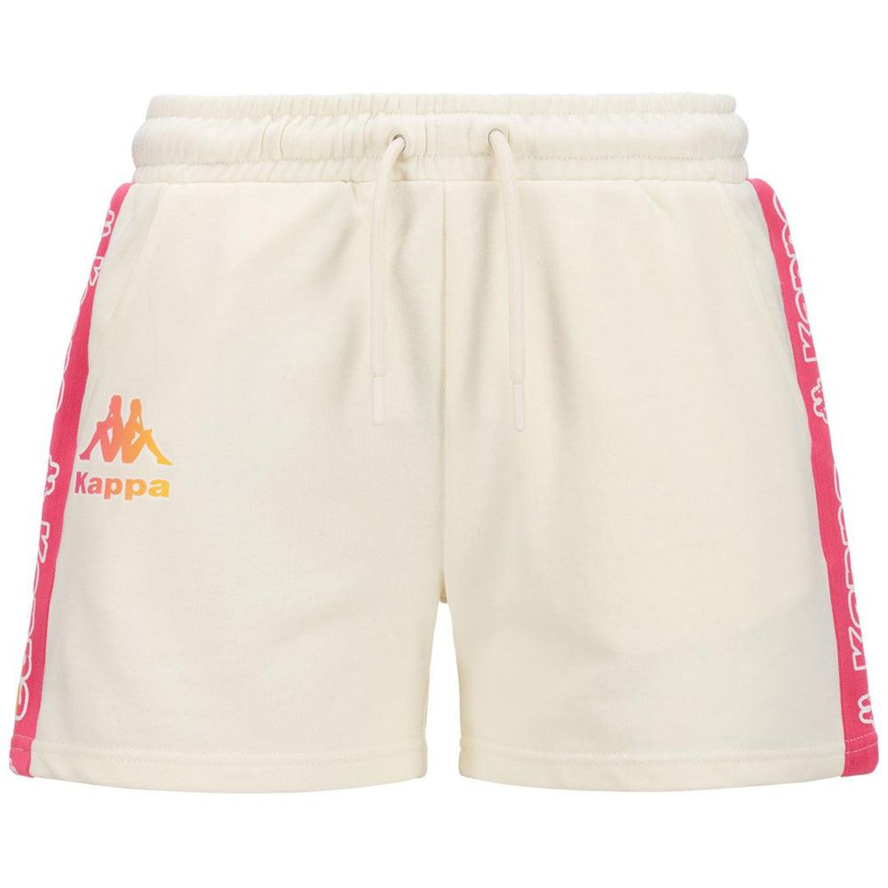 Women Kappa Logo Faltra Shorts White | 962074-WLI