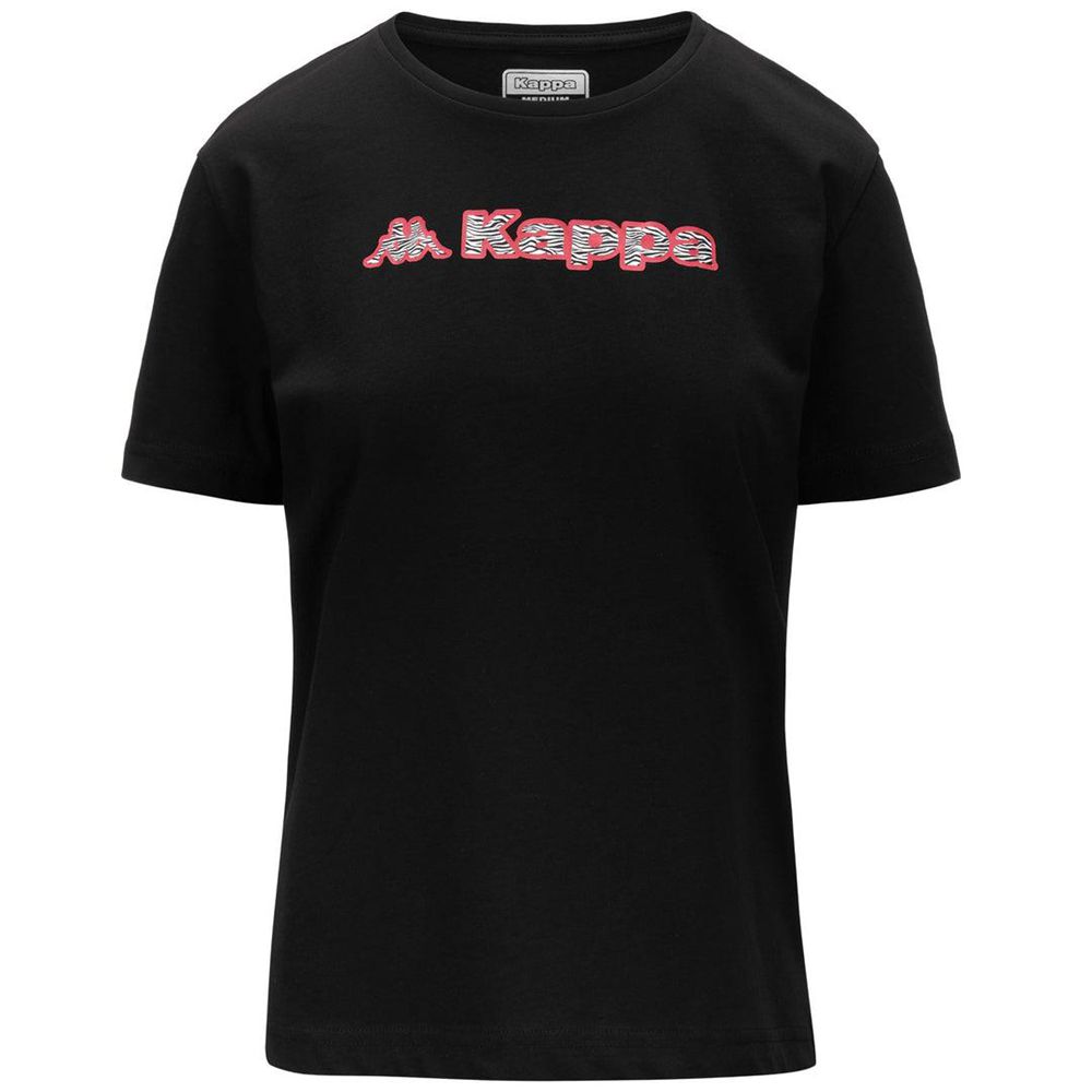 Women Kappa Logo Favia T-Shirt Black | 693281-EDW