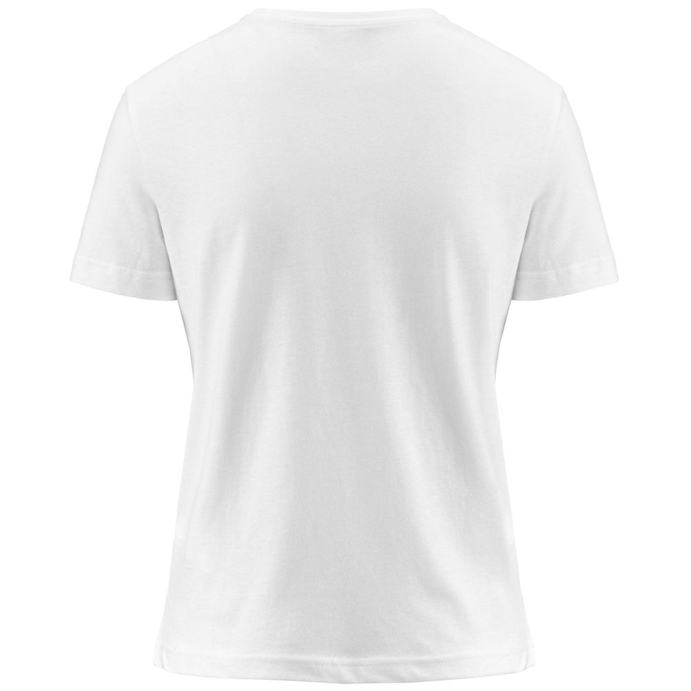 Women Kappa Logo Favia T-Shirt White | 546083-NBK