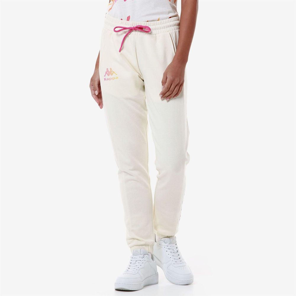 Women Kappa Logo Fesia Pants White | 965304-ODR