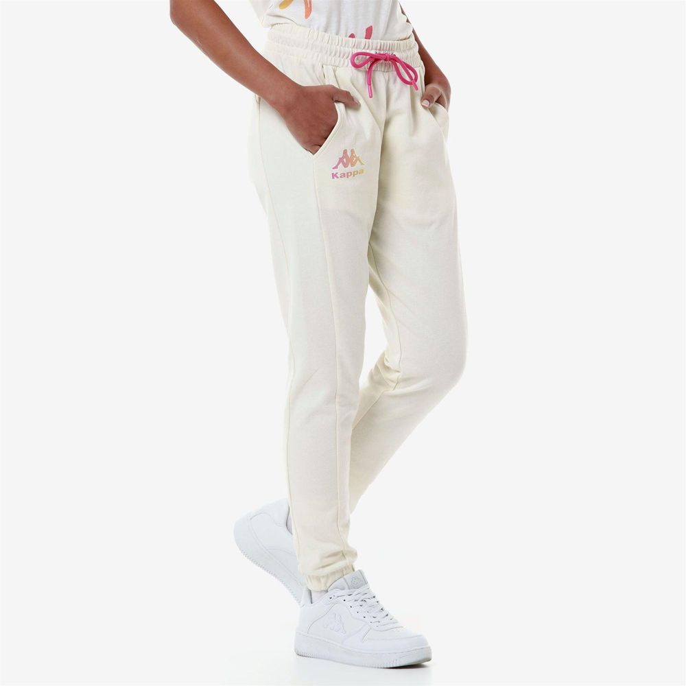 Women Kappa Logo Fesia Pants White | 965304-ODR