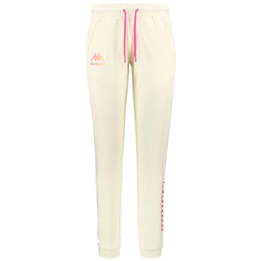 Women Kappa Logo Fesia Pants White | 965304-ODR