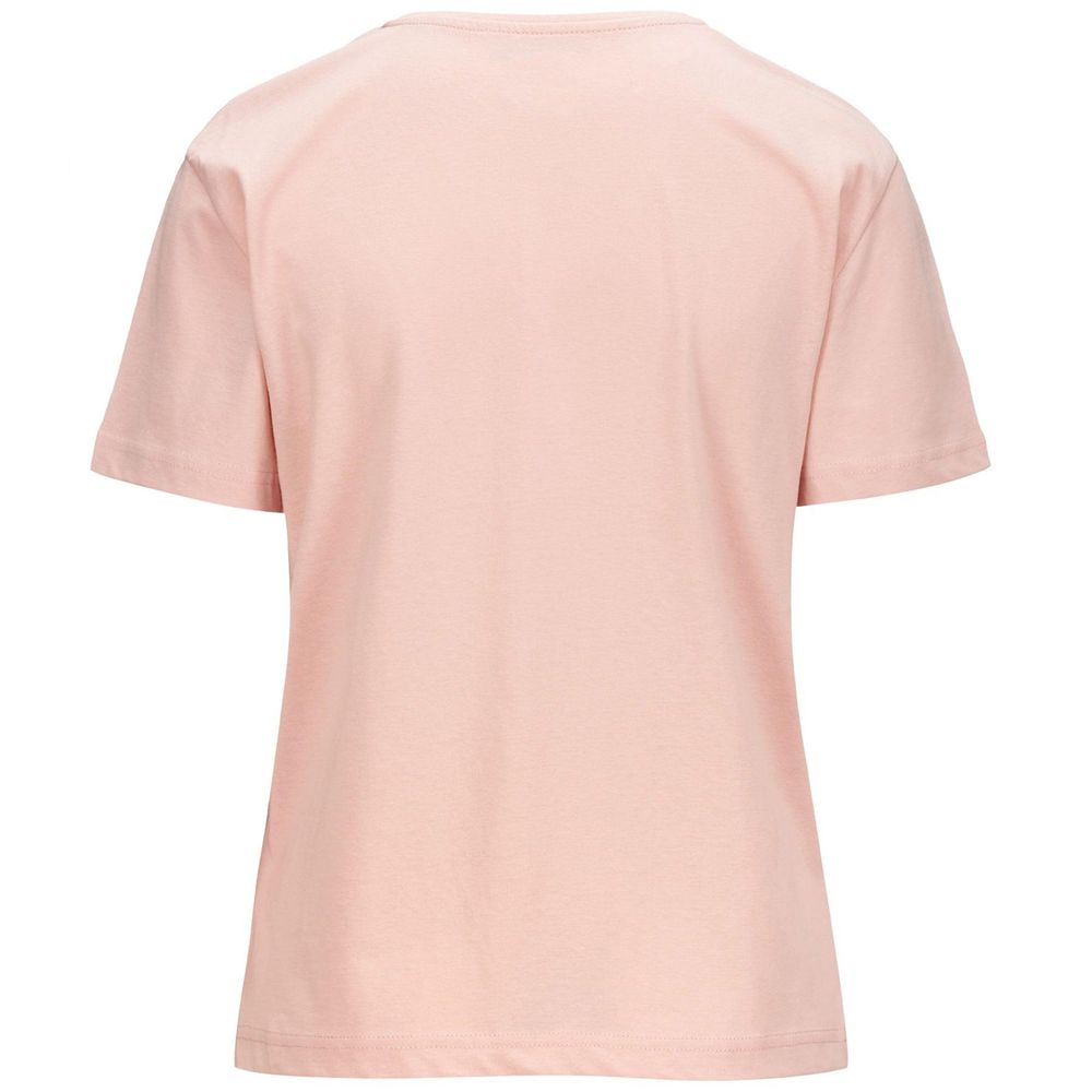 Women Kappa Logo Fibi T-Shirt Pink | 185647-EMG