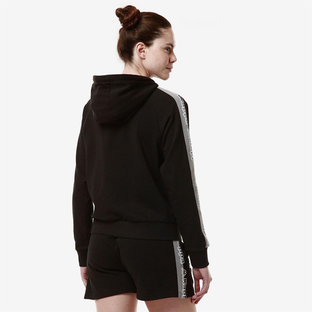 Women Kappa Logo Fiomia Hoodie Black | 564731-TLA