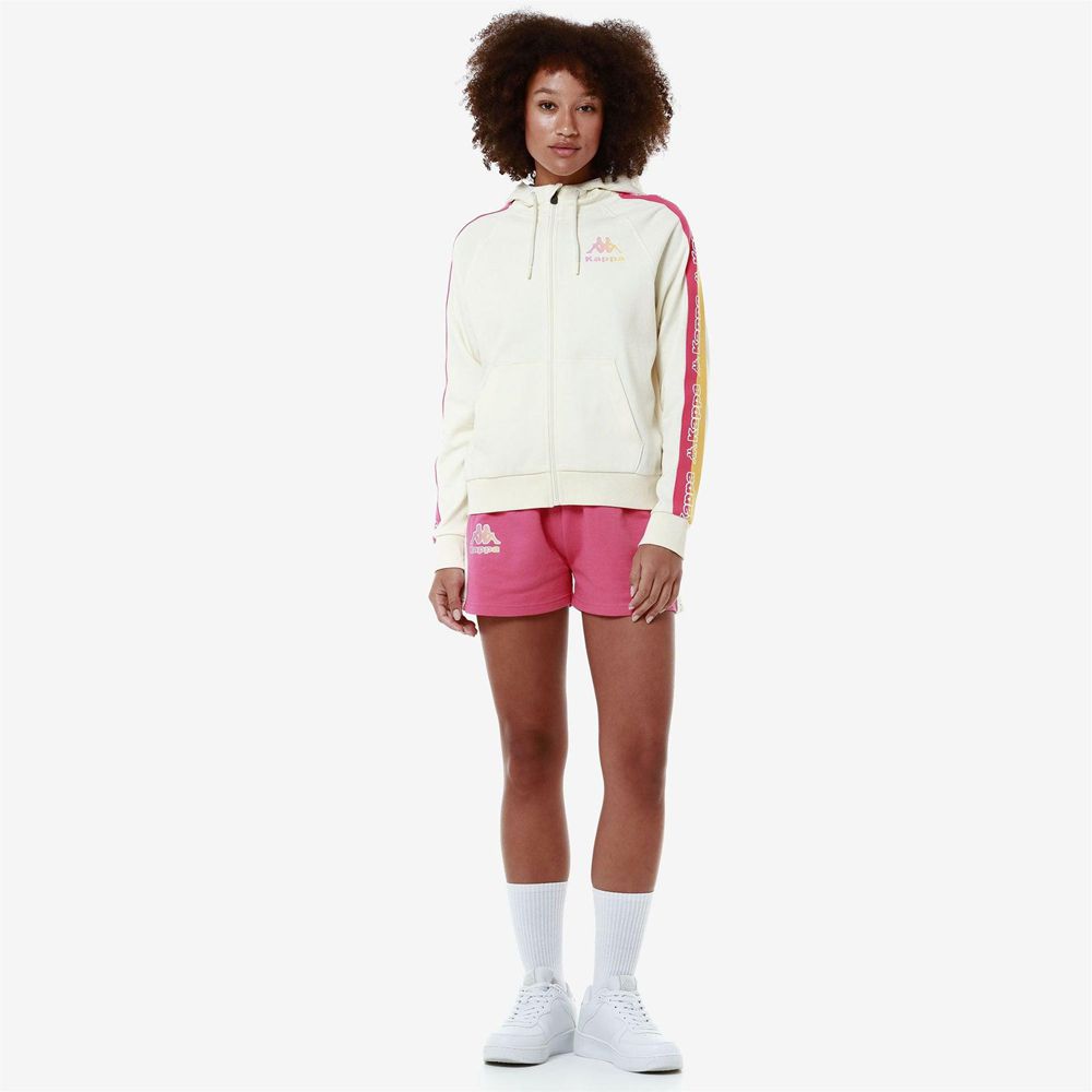 Women Kappa Logo Fiomia Hoodie White | 290843-PYG