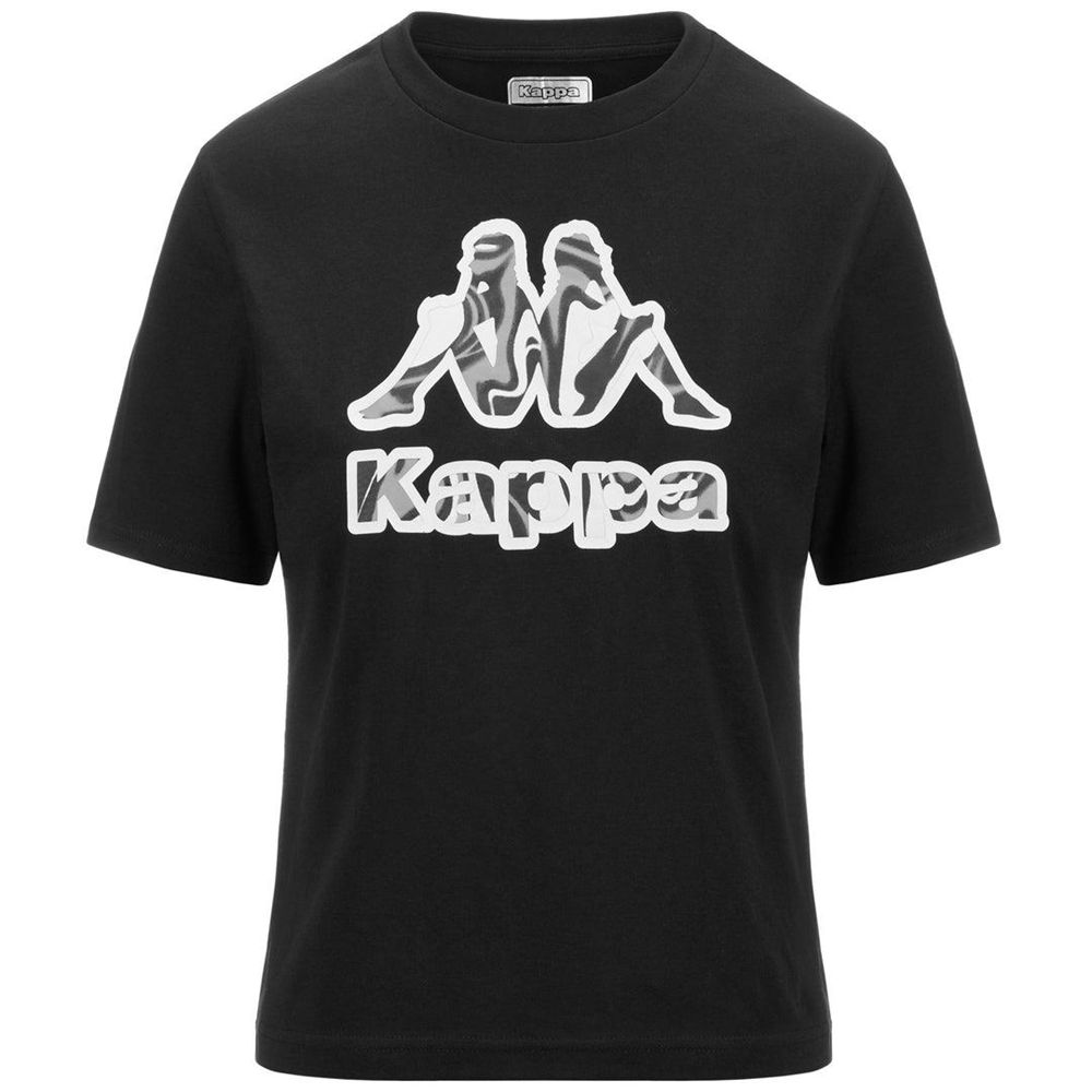 Women Kappa Logo Fiora T-Shirt Black | 621359-URZ