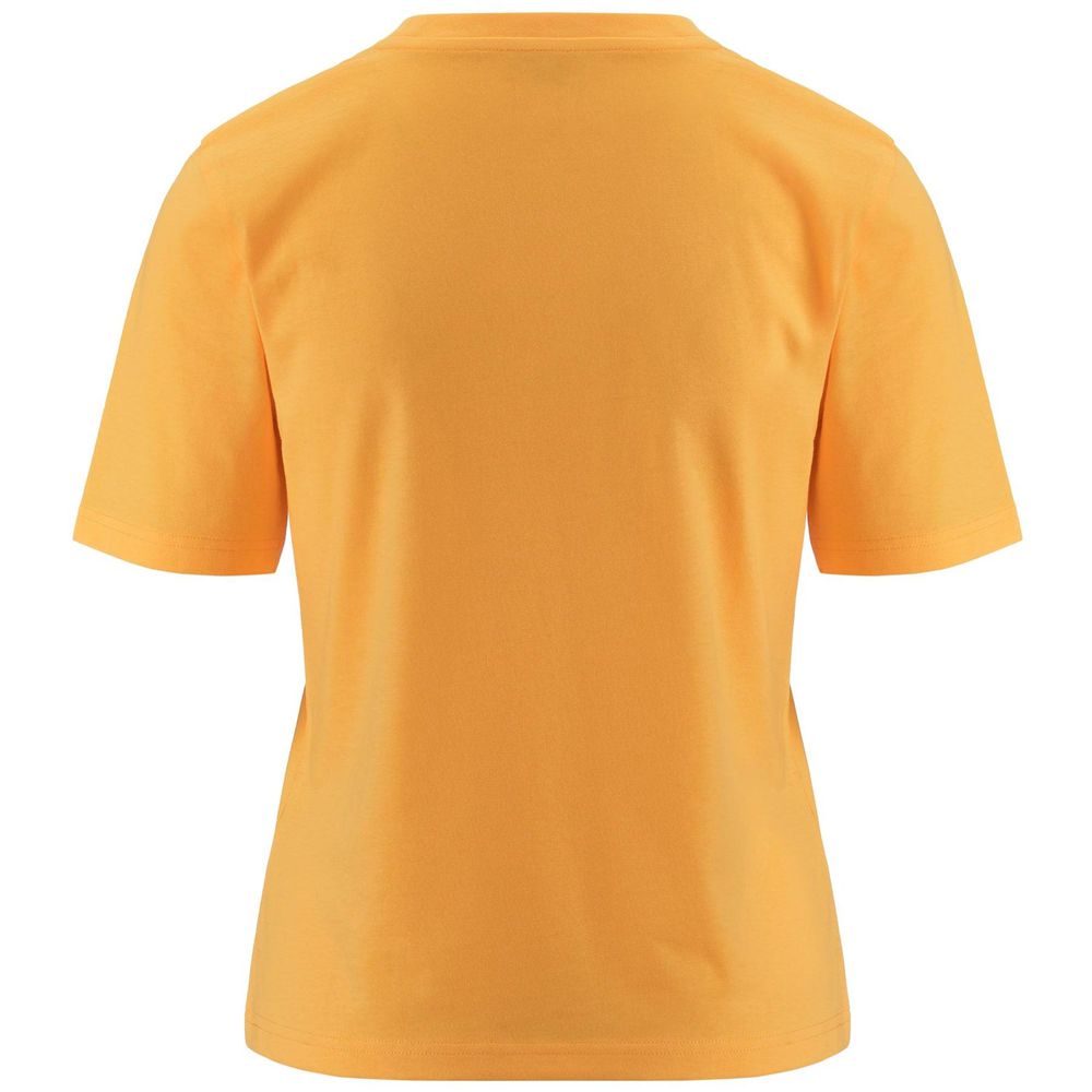 Women Kappa Logo Fiora T-Shirt Yellow | 361702-AGL