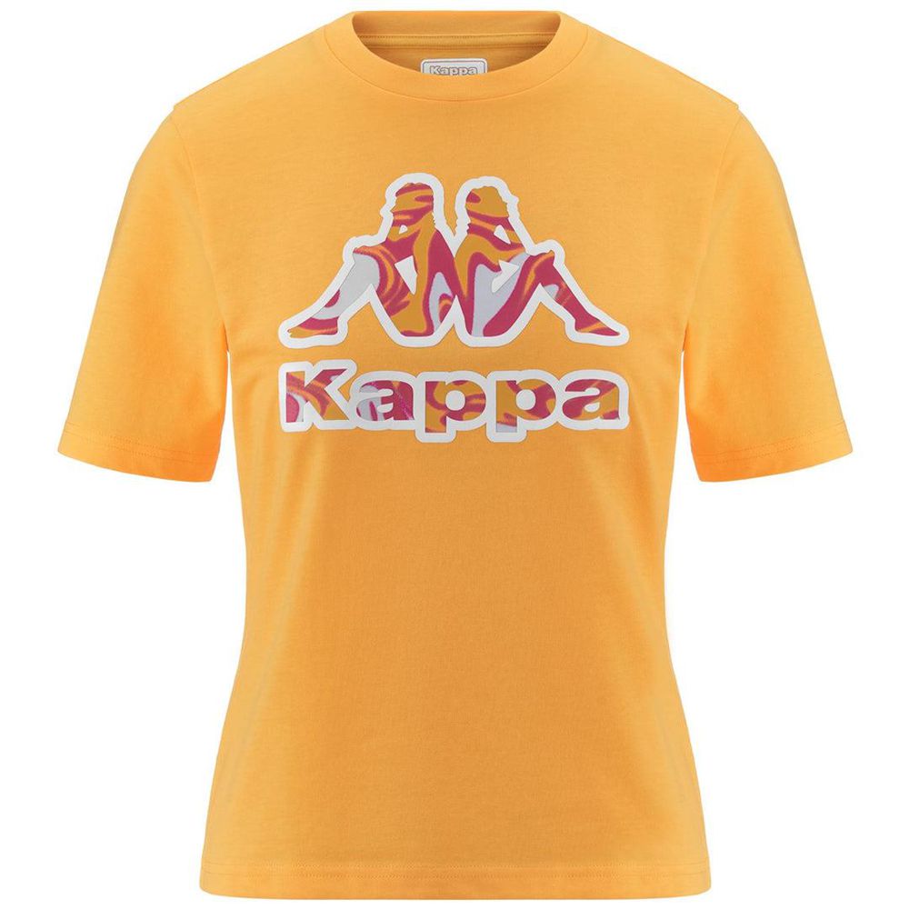 Women Kappa Logo Fiora T-Shirt Yellow | 361702-AGL