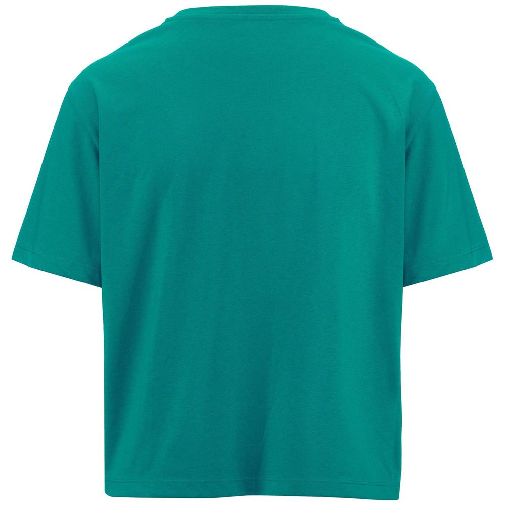 Women Kappa Logo Frega T-Shirt Green | 241976-GOT