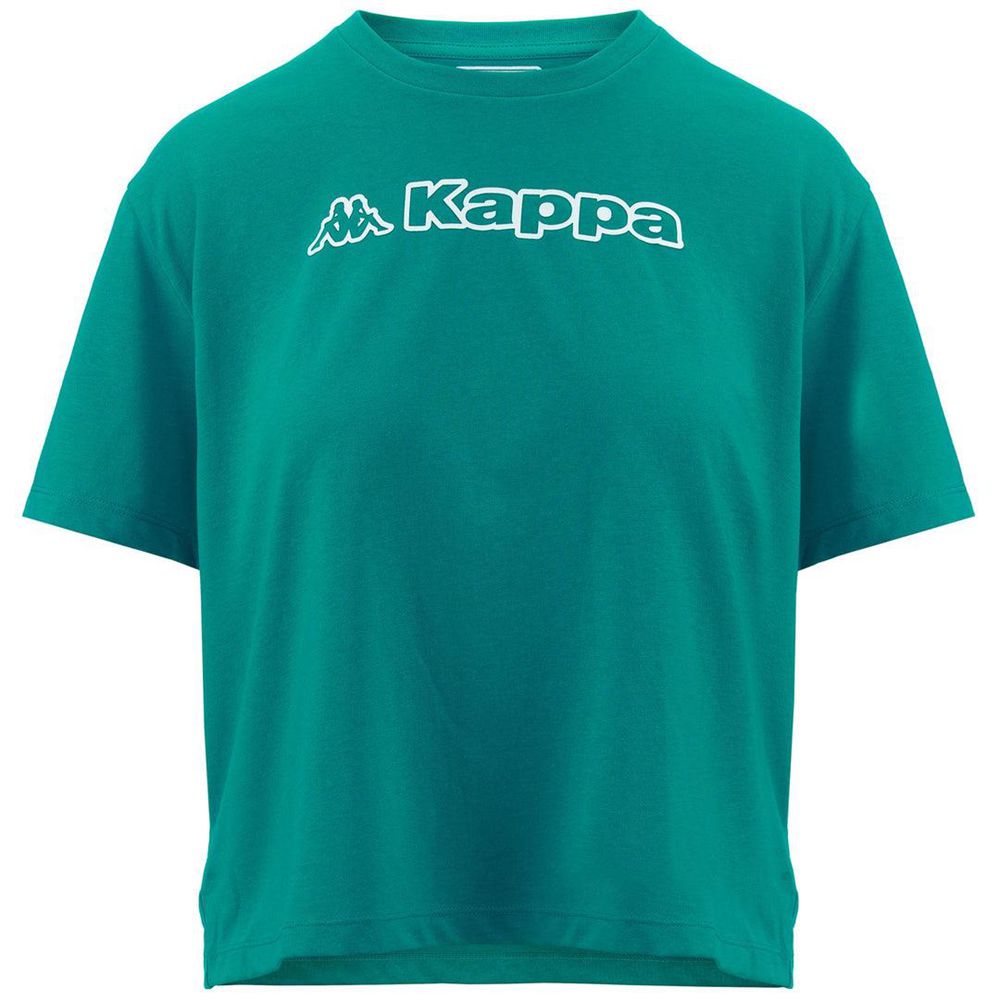 Women Kappa Logo Frega T-Shirt Green | 241976-GOT