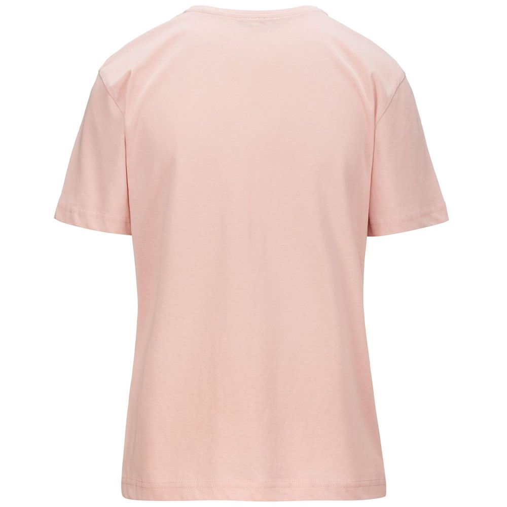 Women Kappa Logo Frienda T-Shirt Pink | 951870-FHJ