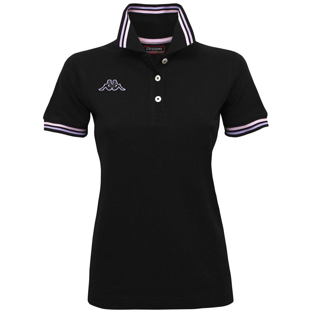 Women Kappa Logo Maltax Wss Slim Polo Shirt Black | 087964-PVL