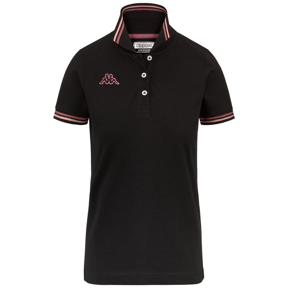 Women Kappa Logo Maltax Wss Slim Polo Shirt Black | 147832-XWG