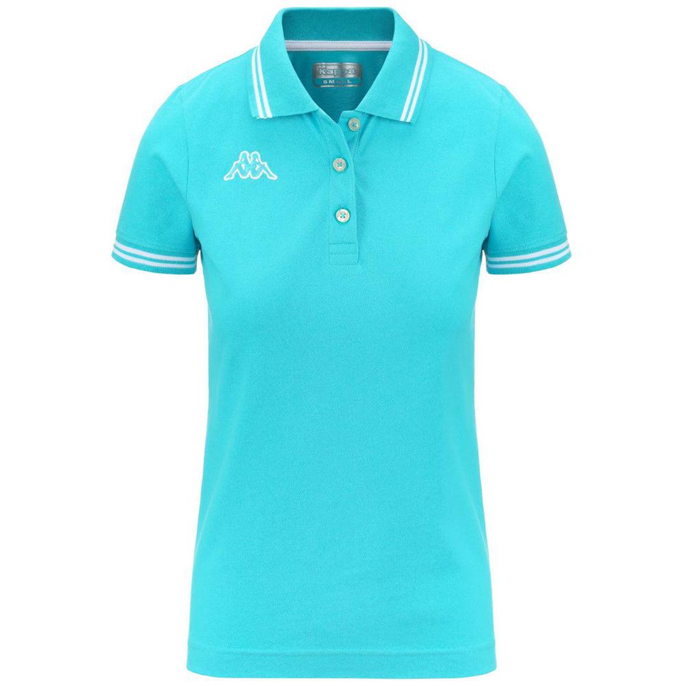 Women Kappa Logo Maltax Wss Slim Polo Shirt Blue | 450392-EHL