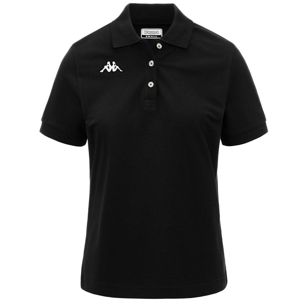 Women Kappa Logo Sharas Wss Polo Shirt Black | 401938-YGI