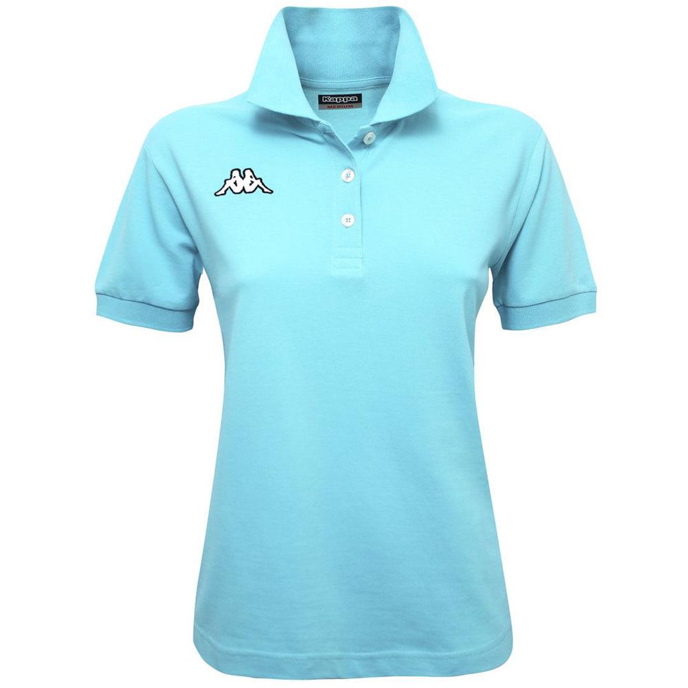 Women Kappa Logo Sharas Wss Polo Shirt Blue | 409521-URC