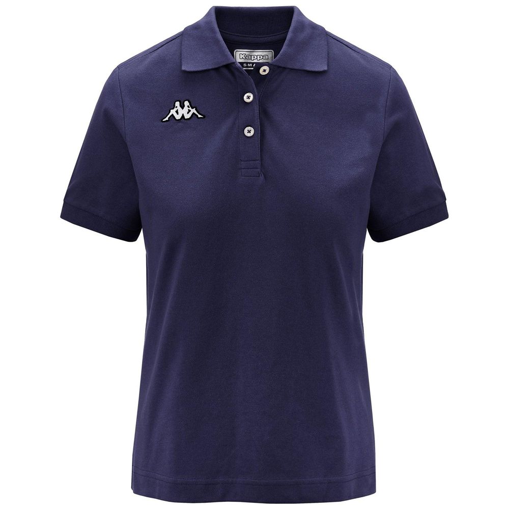 Women Kappa Logo Sharas Wss Polo Shirt Navy | 976432-XRV