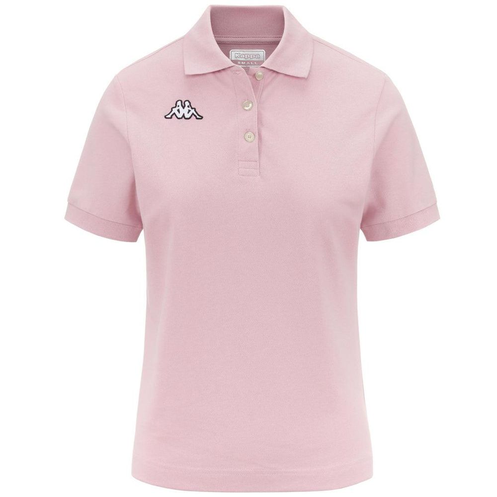 Women Kappa Logo Sharas Wss Polo Shirt Pink | 839102-IEB