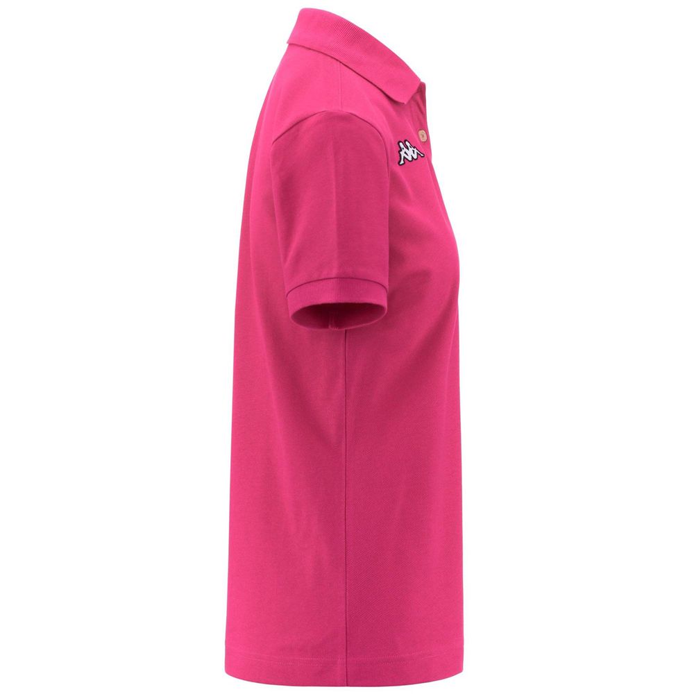 Women Kappa Logo Sharas Wss Polo Shirt Pink | 495217-UKT