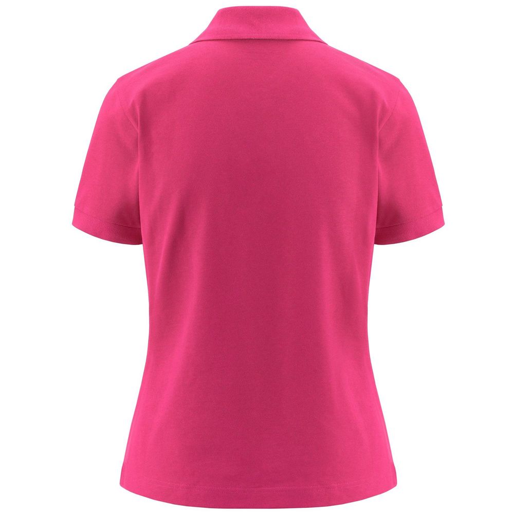 Women Kappa Logo Sharas Wss Polo Shirt Pink | 495217-UKT