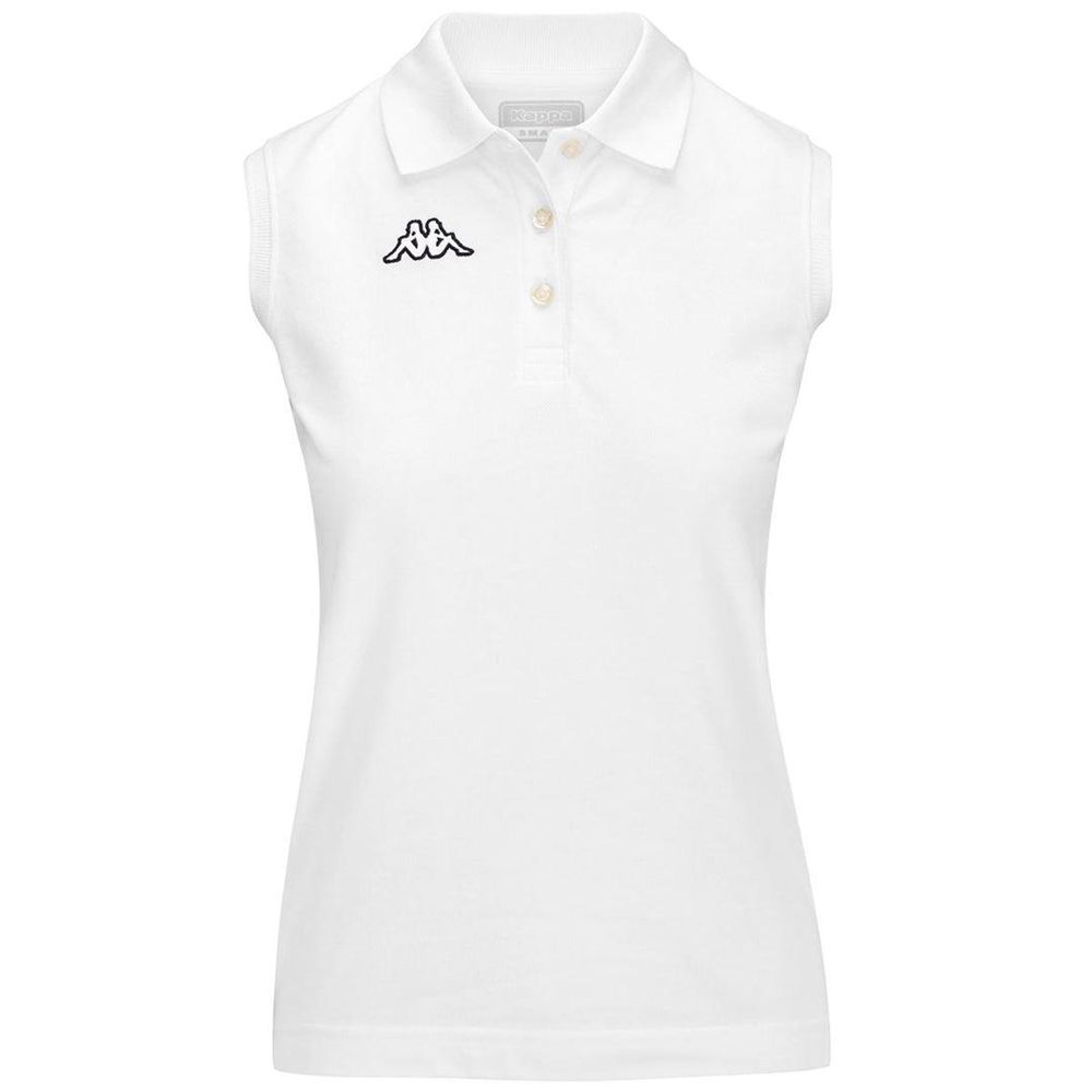 Women Kappa Logo Tennis Wws Slim Polo Shirt White | 403586-JSF