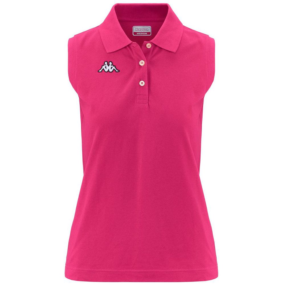 Women Kappa Logo Tennis Wws Slim Polo Shirt Pink | 348271-QMA