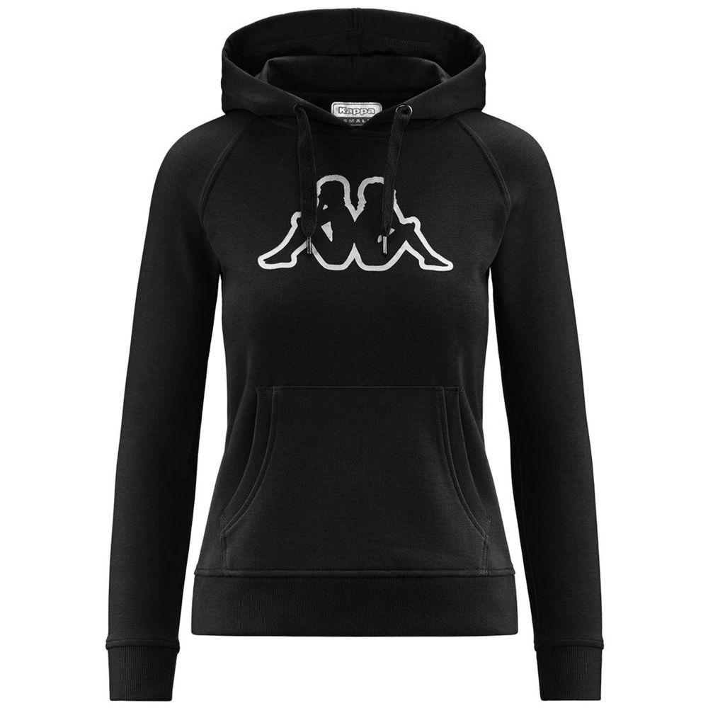 Women Kappa Logo Zeleril Slim Hoodie Black | 108632-GPL