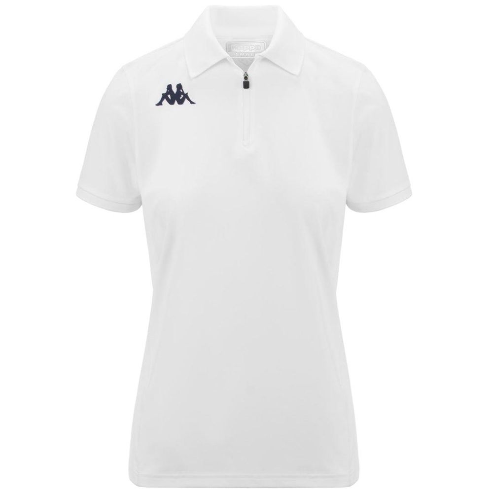 Women Kappa Wepado Polo Shirt White | 123089-TQW